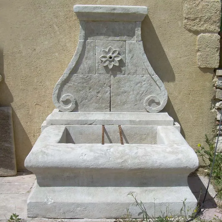 Classic Hand-Carved Stone Wall Fountain