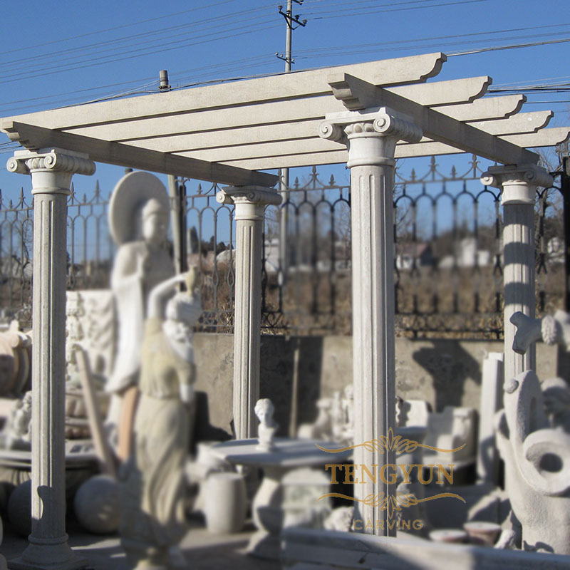 4 pillars marble gazebo