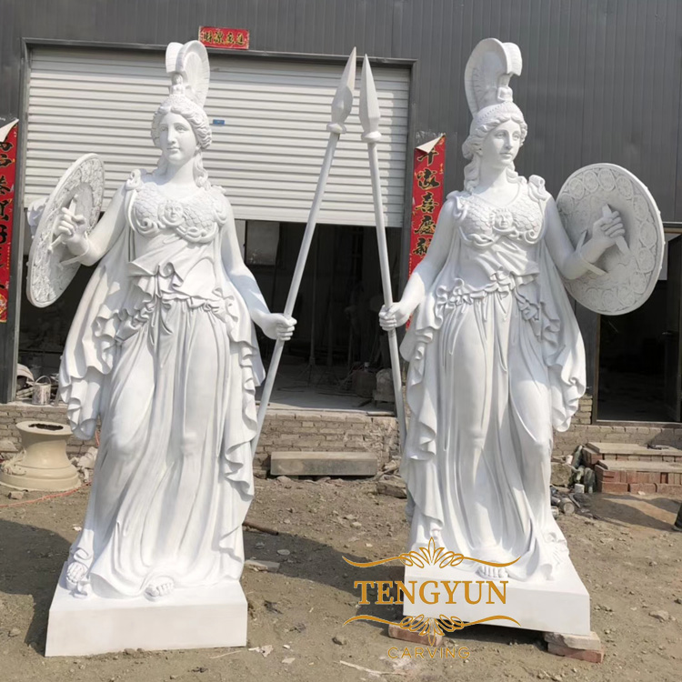 Ancient statue fiberglass female warrior statue (5)
