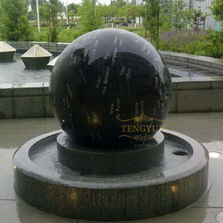 Big size stone spinning water ball fountain black granite sphere fountain stone globe fountain