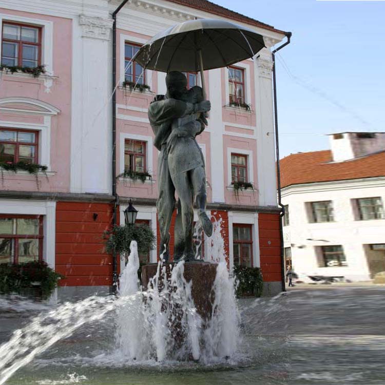 Bronze lover couple statue water bronze fountain (8)