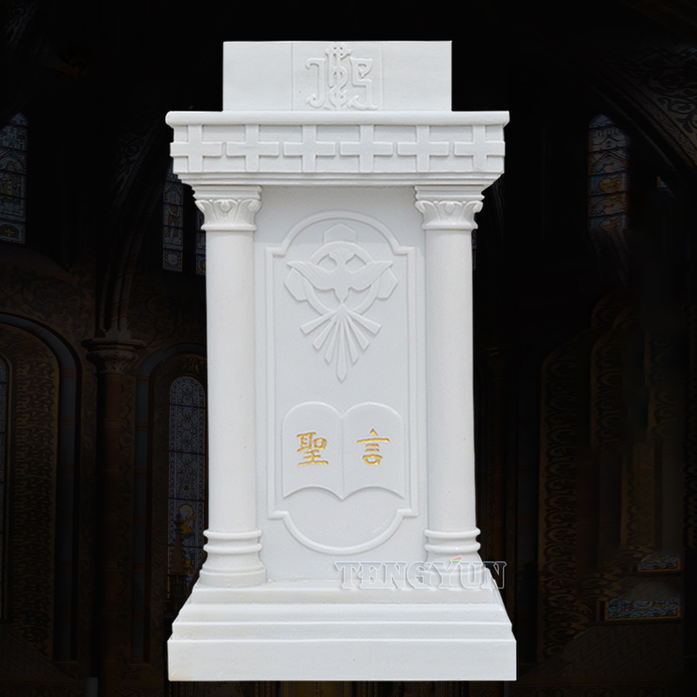 Christian Marble Altar Sculpture Catholic Stone Ambo Church Holy Desk Carvings For Sale (1)