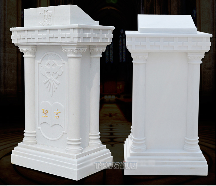 Christian Marble Altar Sculpture Catholic Stone Ambo Church Holy Desk Carvings For Sale (7)