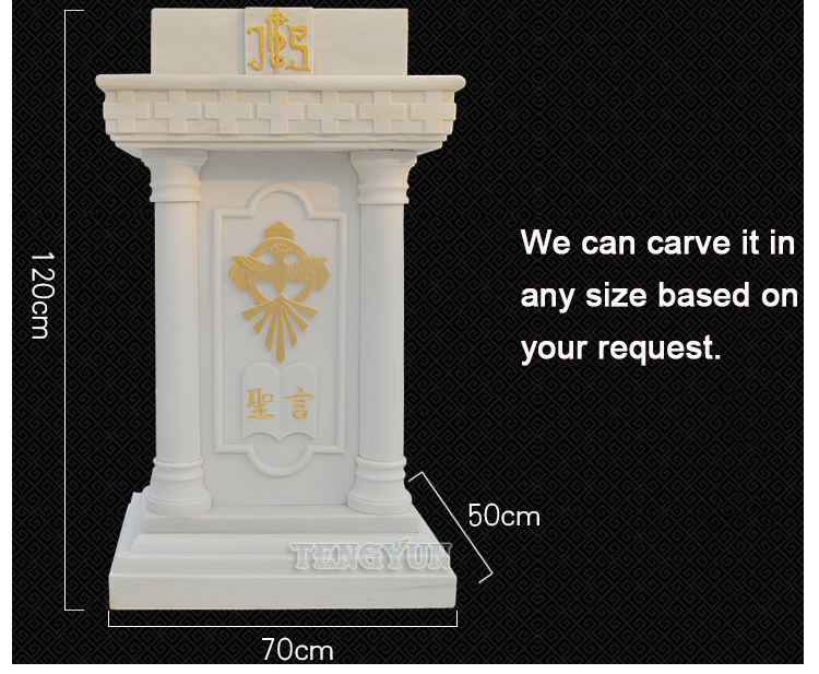 Christian Marble Altar Sculpture Catholic Stone Ambo Church Holy Desk Carvings For Sale (9)