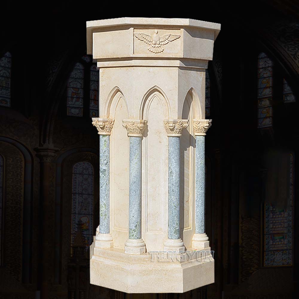 Church Decorative Marble Altar Christian Holy Article Pulpit Stone Lectem Granite Ambo (11)