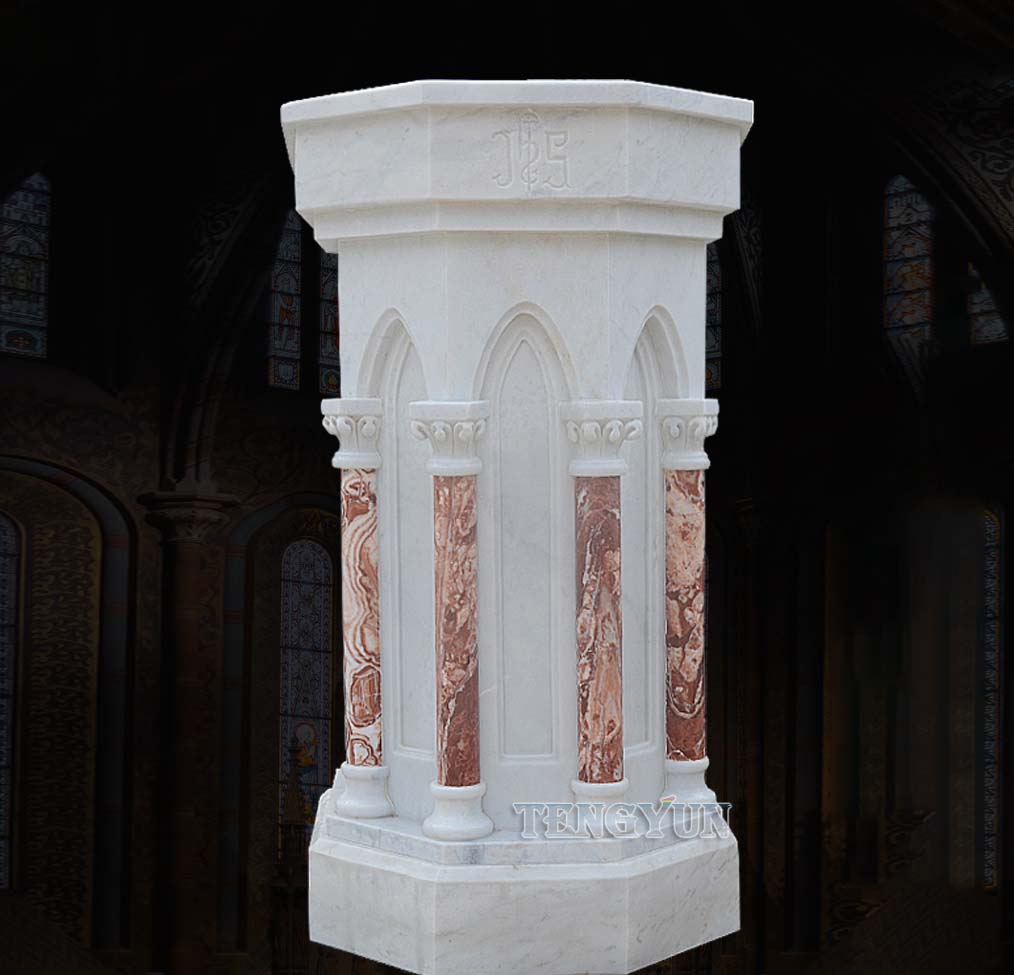 Church Decorative Marble Altar Christian Holy Article Pulpit Stone Lectem Granite Ambo (12)