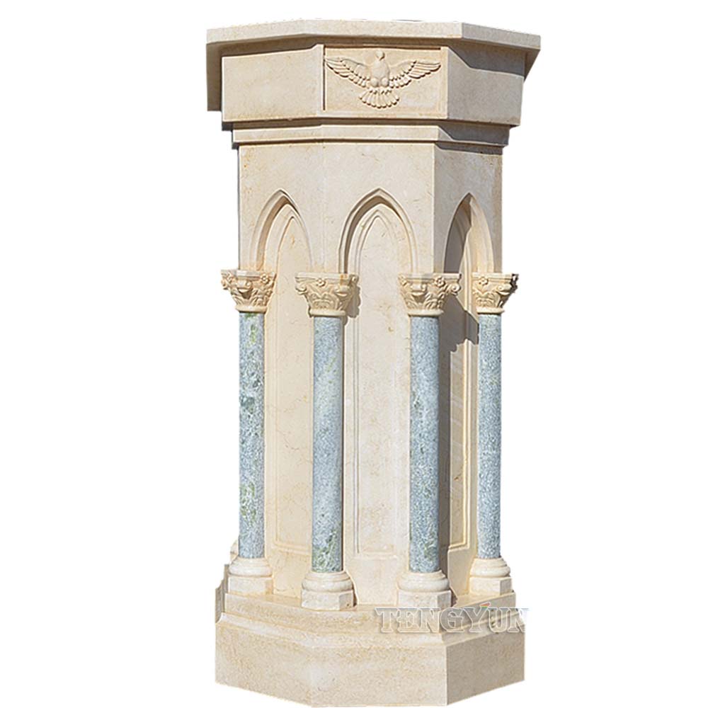 Church Decorative Marble Altar Christian Holy Article Pulpit Stone Lectem Granite Ambo (13)