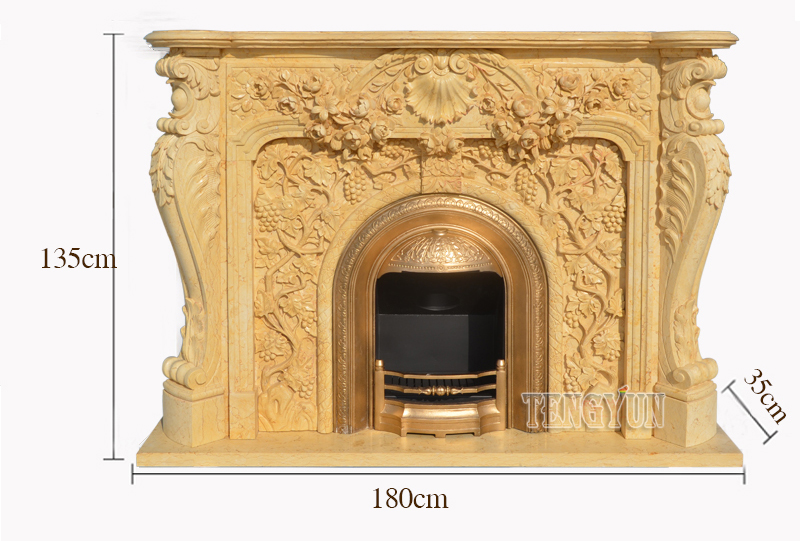 Cultured Stone Fireplace Mantel Shelf Continental Insert Egypt Beige Yellow Marble Corner Electric Fireplace (2)