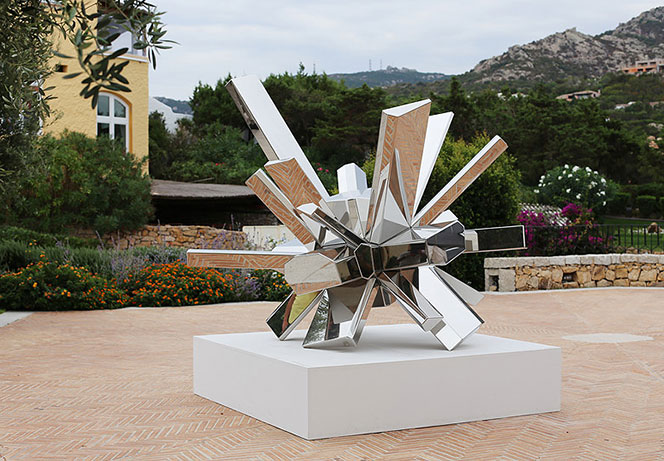 Custom Famous Sculpture Arik Levy Rock Growth Stainless Steel Mirror Polished Abstract Art Sculpture (1)