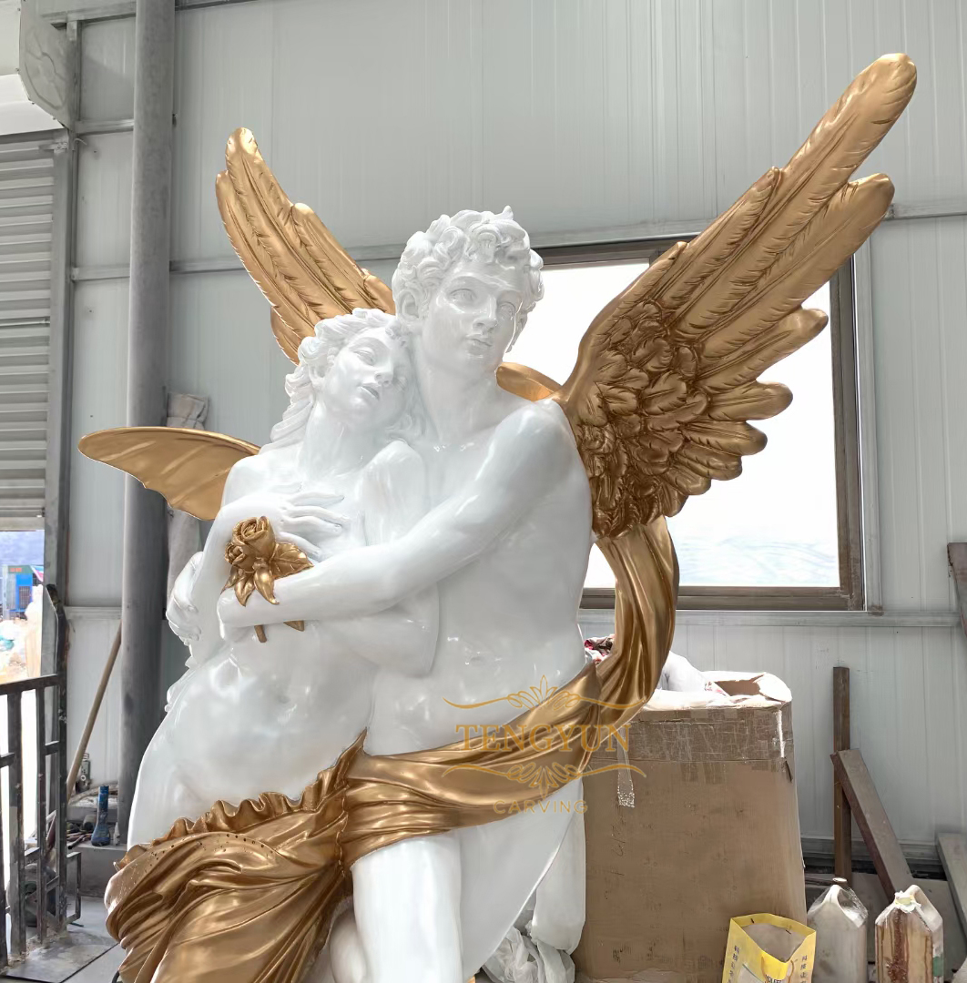 Custom Greek Cupid And Psyche Resin Statue Fiberglass Art Statue Of Love Angel Sculpture For Sale (2)