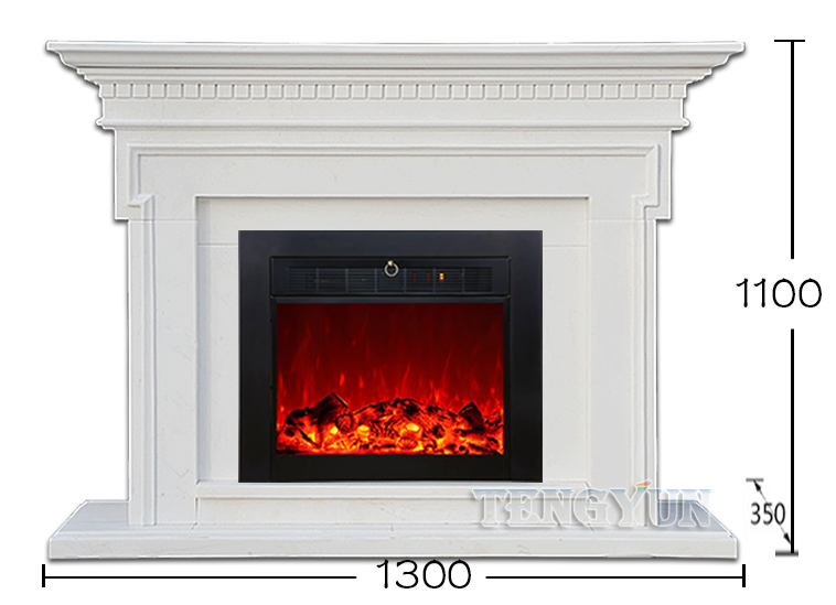 Custom Marble Fireplace American Style White Marble Lines Simple Classical Fireplace Decorative Cabinet Stone Mantel (1)