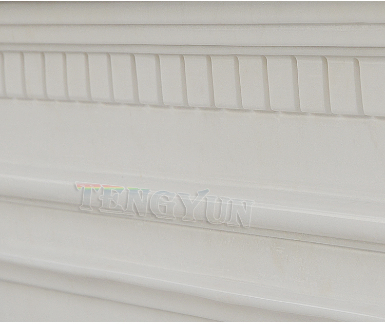 Custom Marble Fireplace American Style White Marble Lines Simple Classical Fireplace Decorative Cabinet Stone Mantel (12)