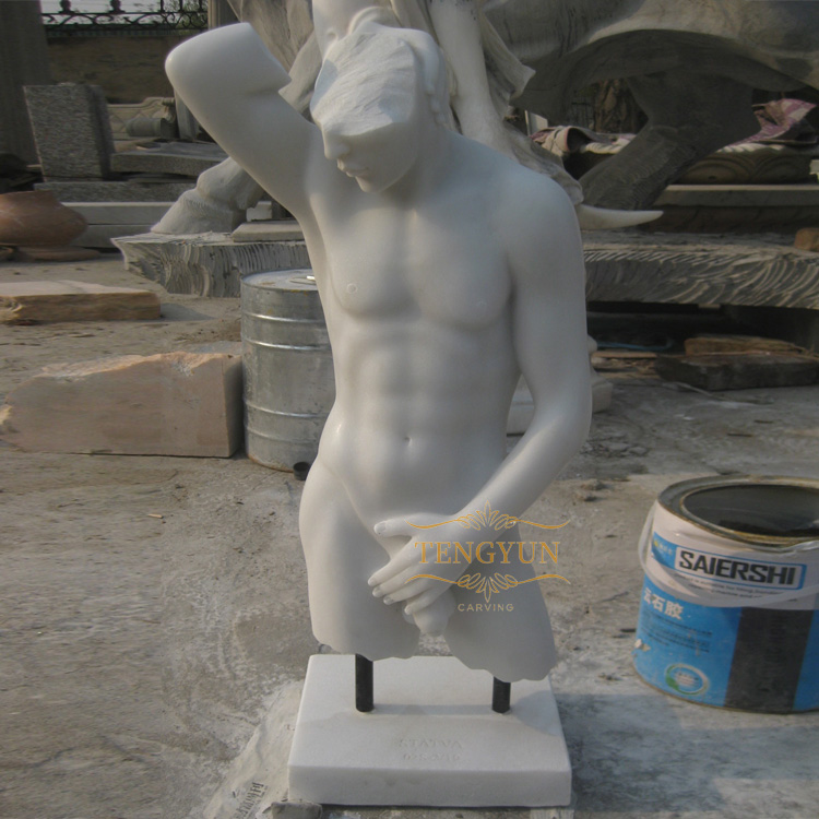 Custom made decor nude torso statue life size marble white male male torso sculpture (1)