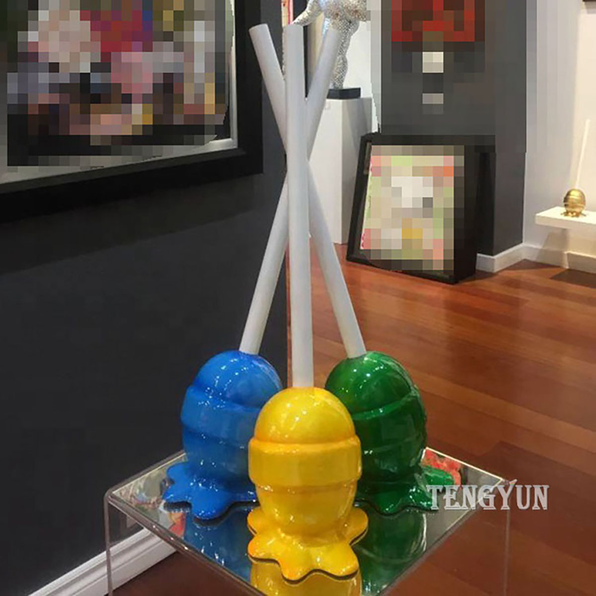 Decorative Colorful Fiberglass Lollipop Sculpture  (3) 1