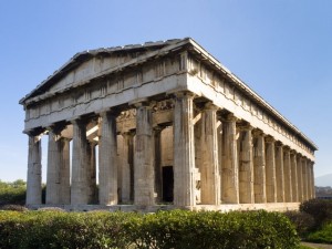 Eastern-facade-of-Hephaistos-Temple-built-on-the-top-of-Kolonos-Agoraisos-hill-ca.-460-415-B.C.-Ancient-Agora-of-Athens-Greece-min