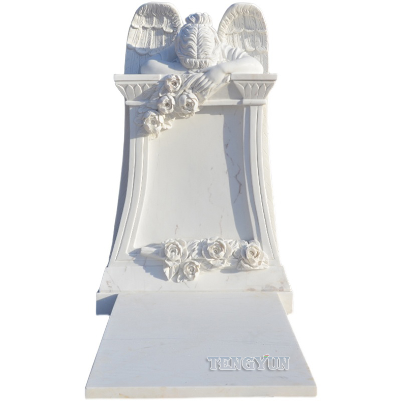 Famous Cemetery Weeping Sad Angel Marble Statue Tombstone Stone Kneeling Gravestone For Grave (1)