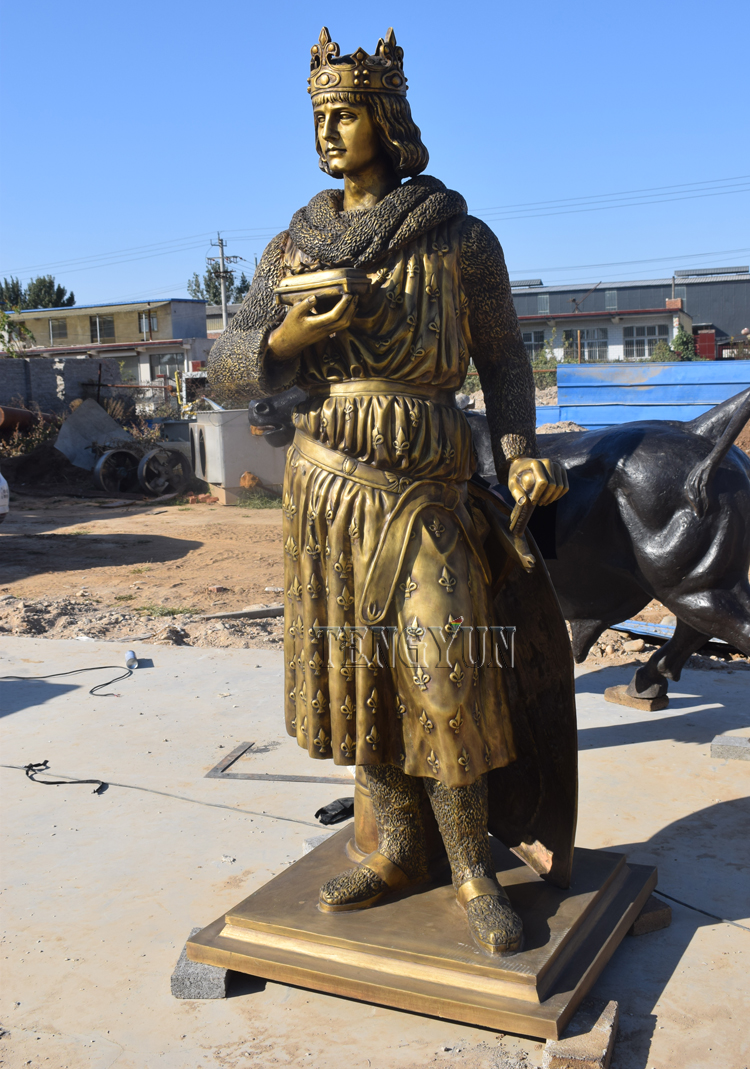Famous male statue ancient man sculpture life size bronze emperor statue