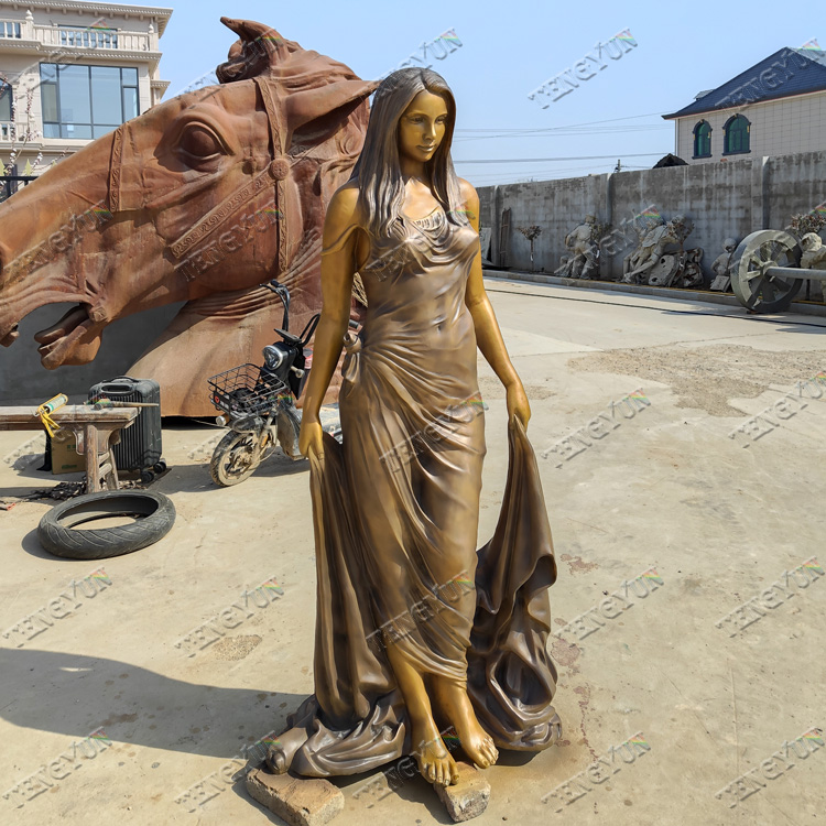 Famous people female statues with customized lady face bronze statue  (5)