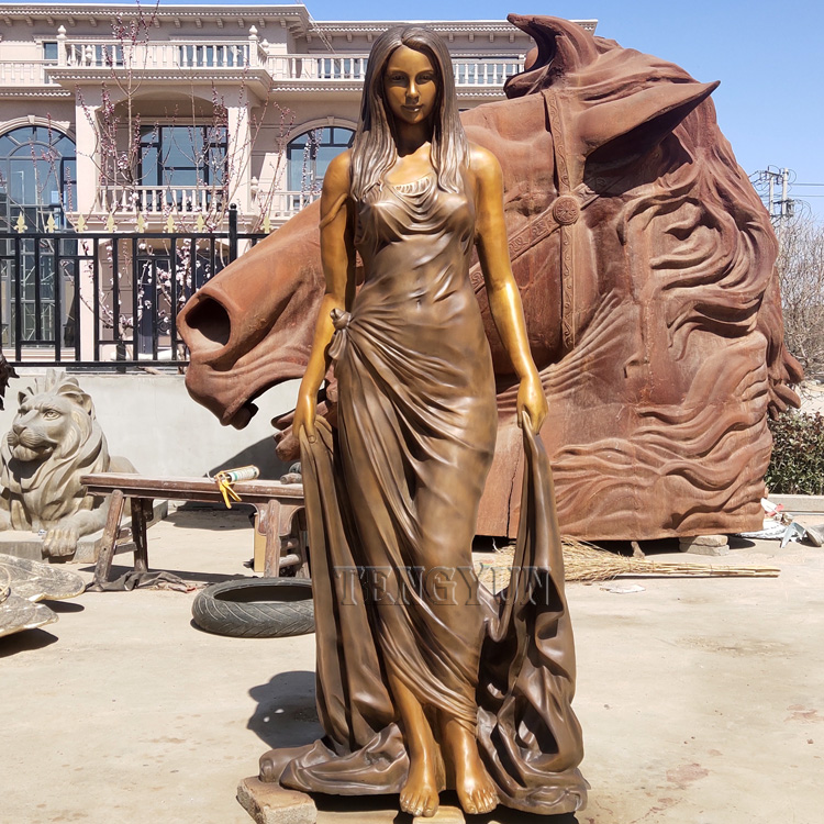 Famous people female statues with customized lady face bronze statue