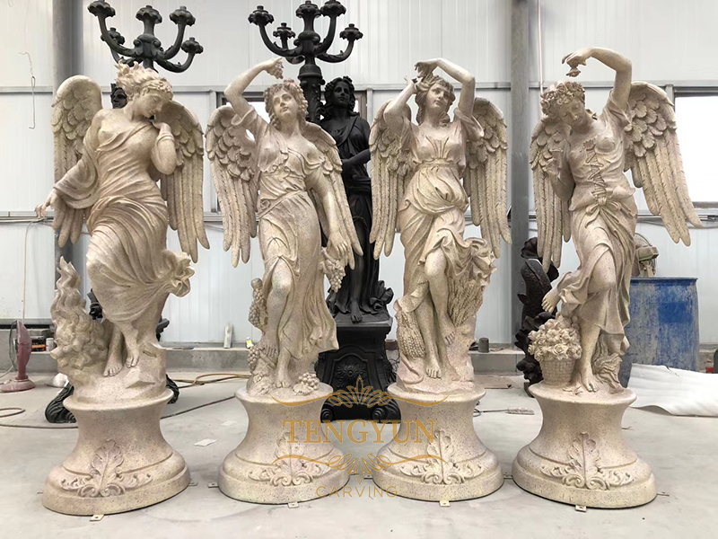 Fiberglass Four Season Goddess Statues Home Decorative Resin Angel Season Sculptures For Sale (14)