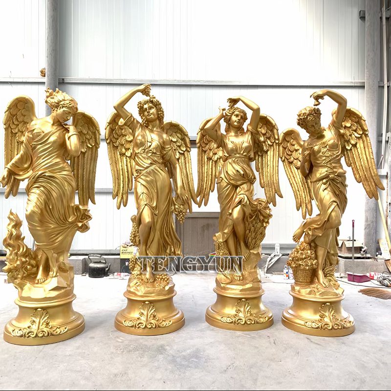 Fiberglass Four Season Goddess Statues Home Decorative Resin Angel Season Sculptures For Sale (2)