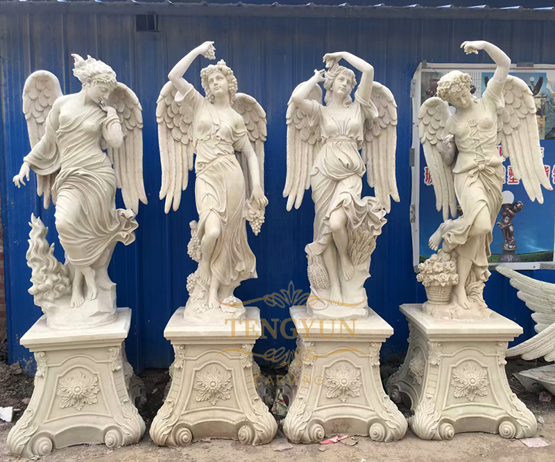 Fiberglass Four Season Goddess Statues Home Decorative Resin Angel Season Sculptures For Sale (8)