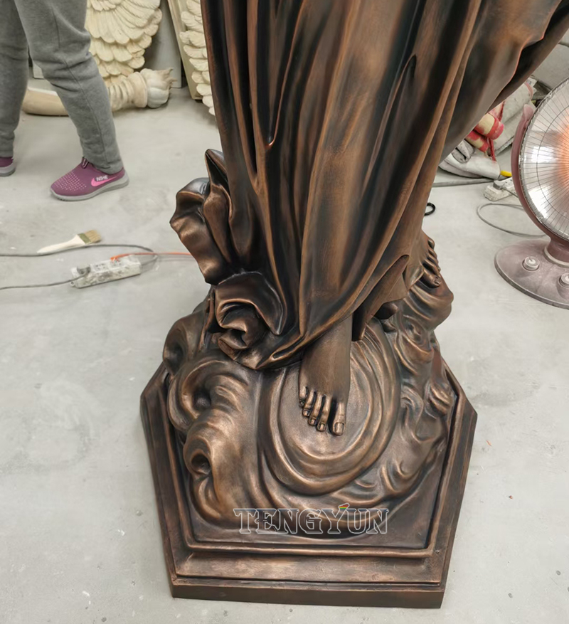 Fiberglass resin angel statues with fire (1)