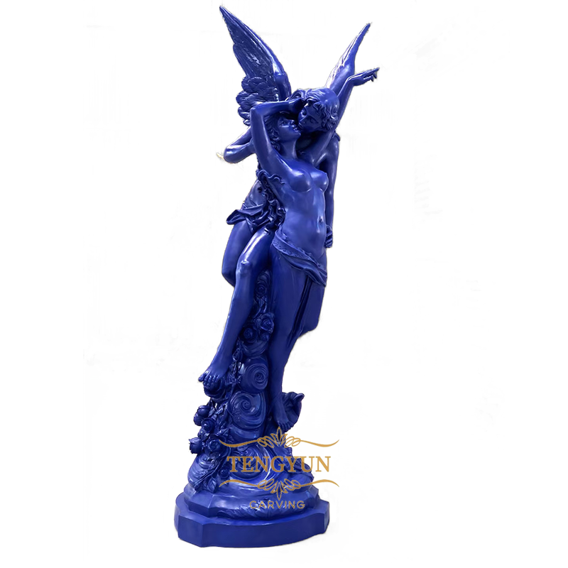 Garden Large Size Fiberglass Kiss Angel Statue Home Decor Resin Greek Nude Loving Male Ange And Female (2)