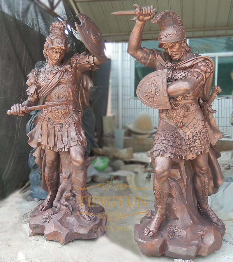 Garden Life Size Warrior Fiberglass Statues Manufacturers Sculptures (2)