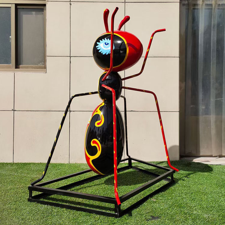 Garden statinless steel animal metal ant sculpture decorative ants for outdoor decoration (1)