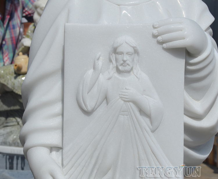 Hand Carved Garden Religious Christian Figure Statue Large Size Church Female Sculpture Holding Jesus Relief (2)