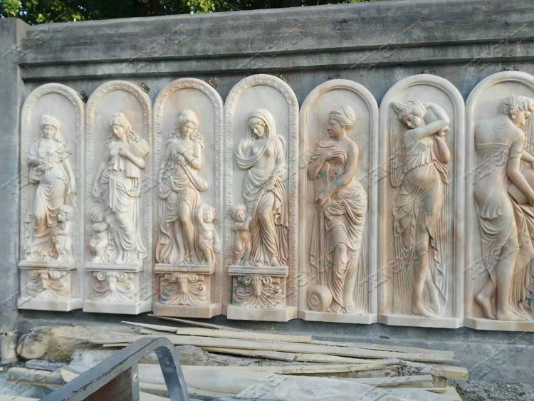 Hand carved marble wall relief (3)