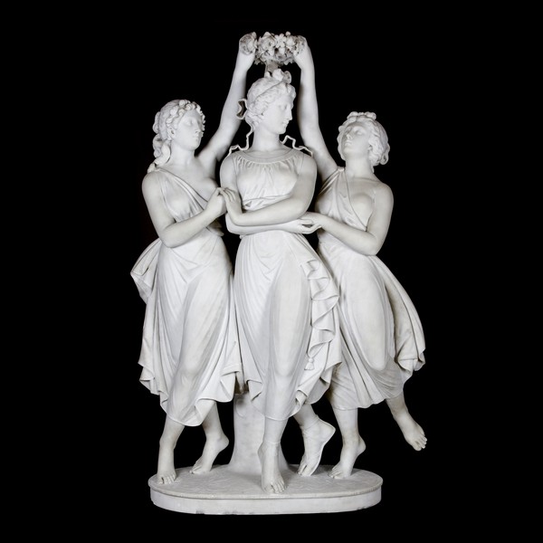 High quality stone goddess sculpture the three graces marble statue for decor