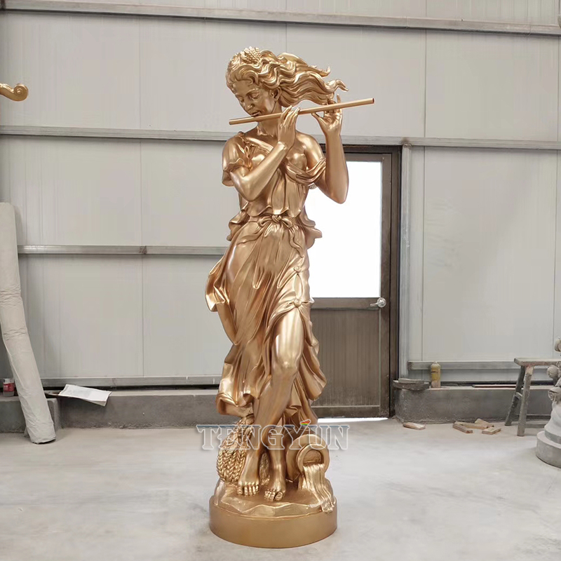 Home Decorative Life Size Fiberglass Band Female Statues Resin Music Theme Girl Sculptures (10)