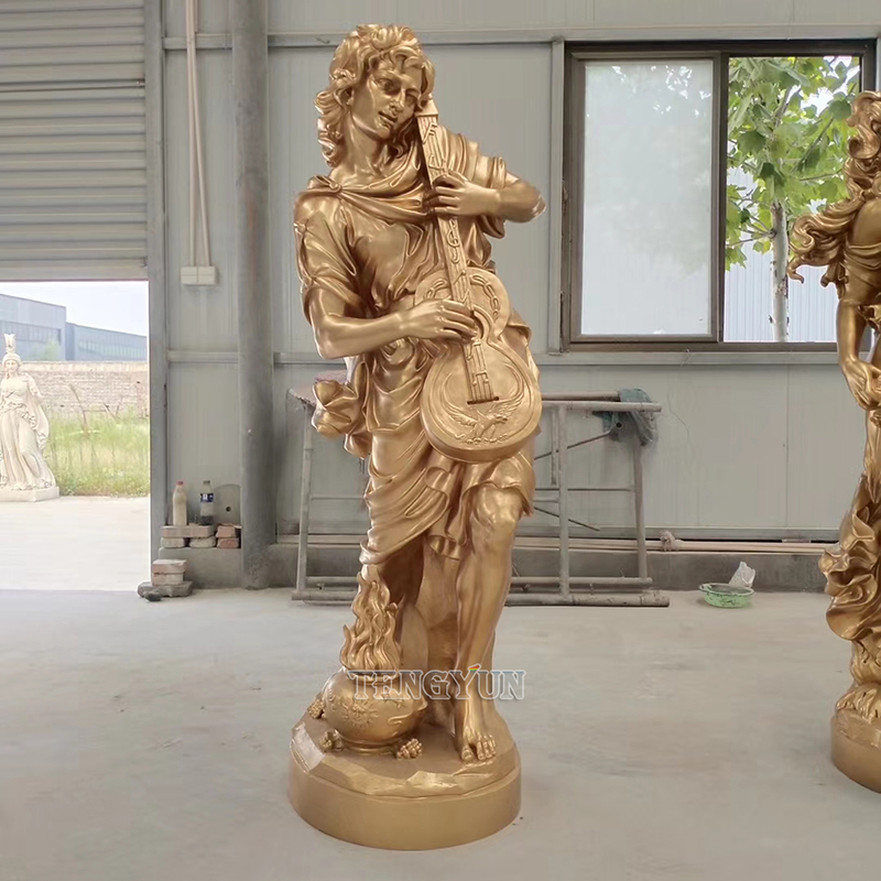 Home Decorative Life Size Fiberglass Band Female Statues Resin Music Theme Girl Sculptures (12)