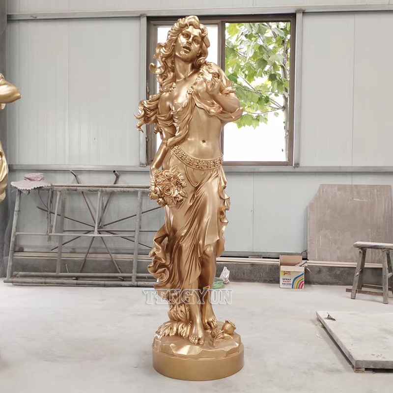 Home Decorative Life Size Fiberglass Band Female Statues Resin Music Theme Girl Sculptures (13)