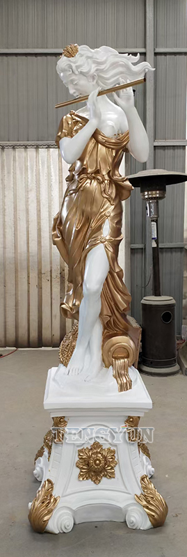 Home Decorative Life Size Fiberglass Band Female Statues Resin Music Theme Girl Sculptures (7)