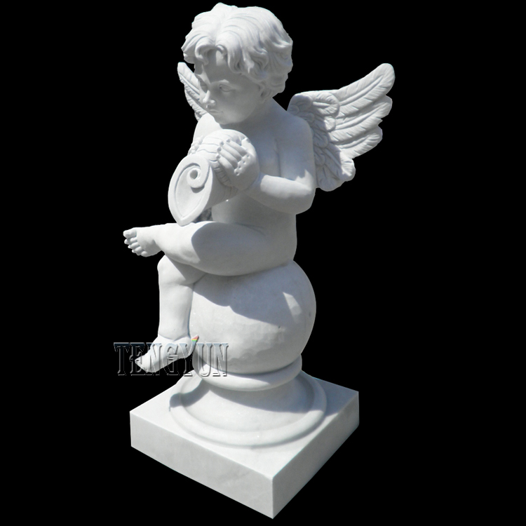 Indoor little tone kid boy nude angel statue marble small angel statues (1)