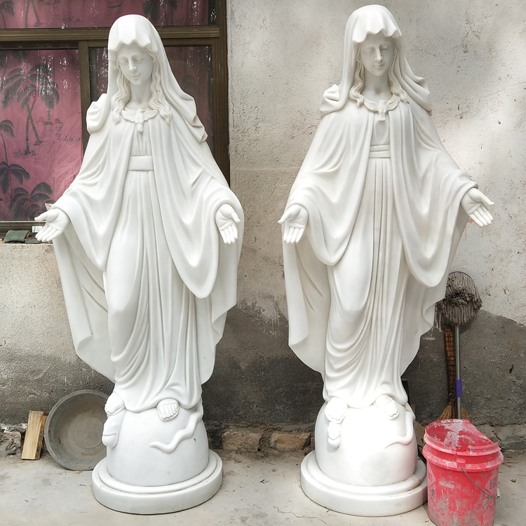 Large Marble Virgin Mary statue (1)