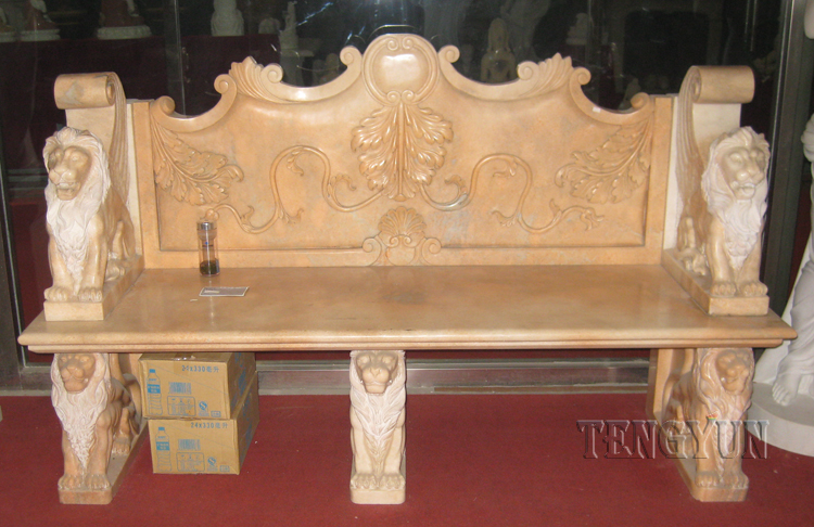 Large Size Indoor Decorative White Marble Bench (12)