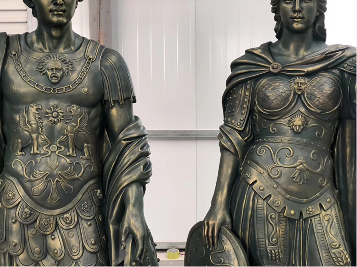 Life Size Fiberglass Roman Warrior Statues (4) 1