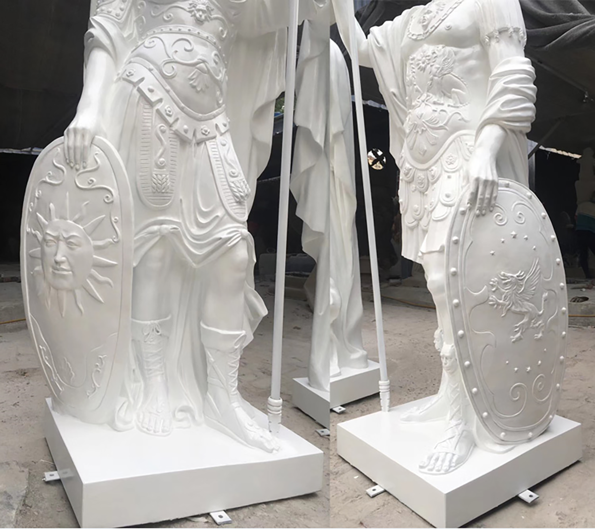 Life Size Fiberglass Roman Warrior Statues (8) 1