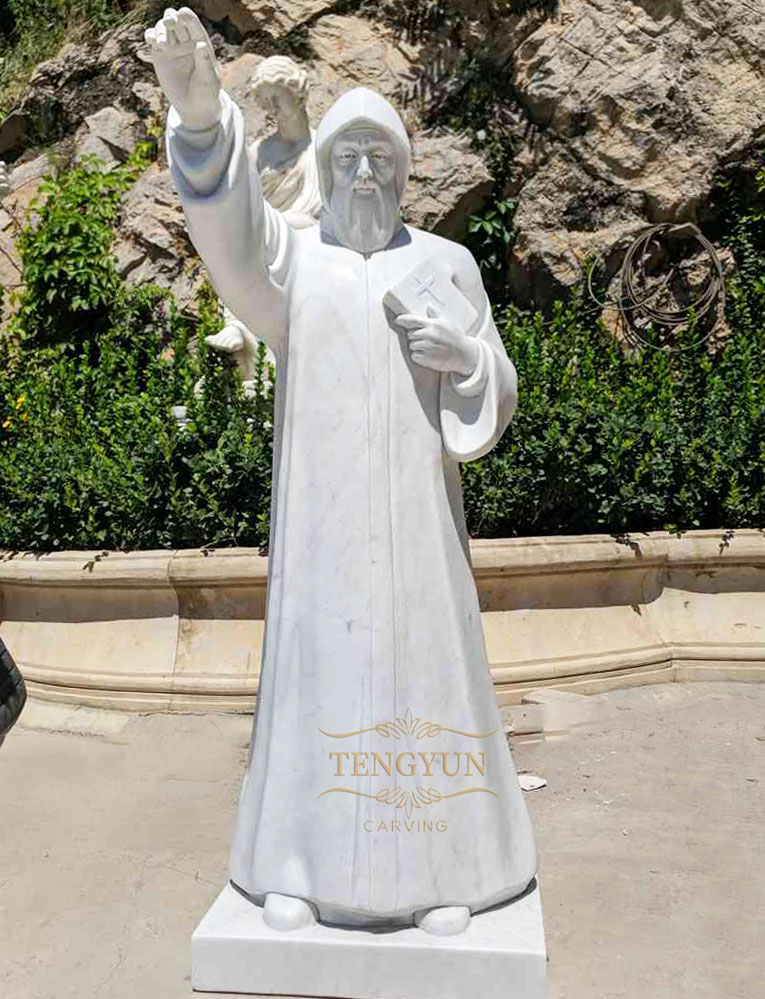 Life Size Marble Statue Of St Charble Religious Sculpture For Sale (1)