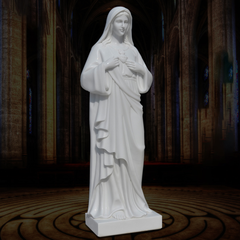 Marble Our Lady of Lourdes statue (3)