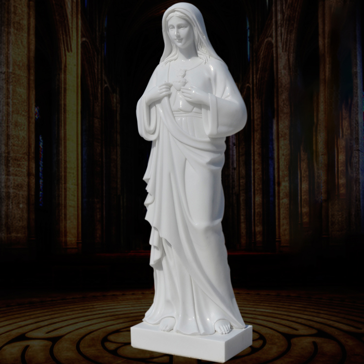 Marble Our Lady of Lourdes statue (6)