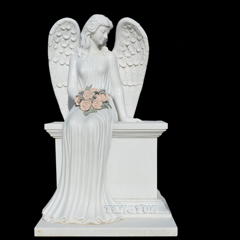 Marble cemetery angel statue (1)