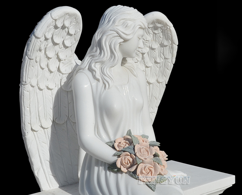 Marble cemetery angel statue (3)