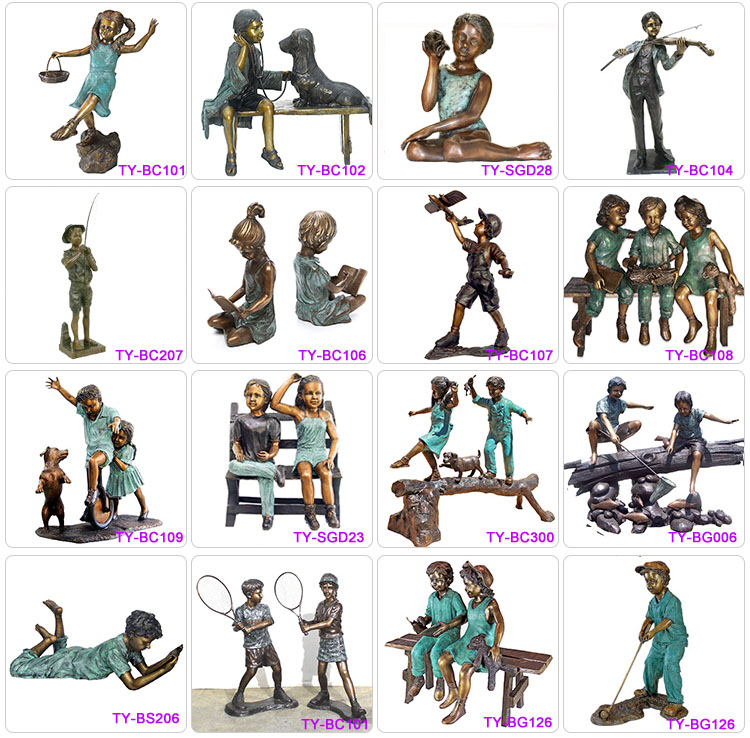 More bronze children statues
