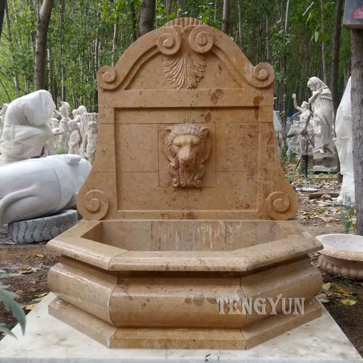 Natural Marble Carved Outdoor Wall Water Fountain (1)