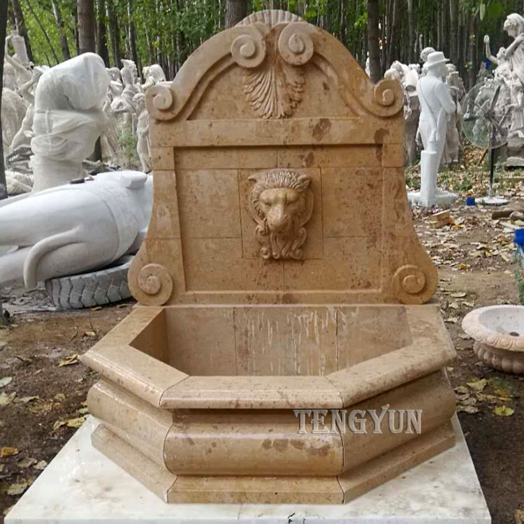 Natural Marble Carved Outdoor Wall Water Fountain (3)